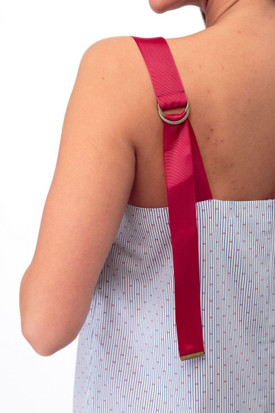 Сарафан летний белый мультиколор из хлопка с регулируемыми бретелями Anelli 719 светлый - фото 6