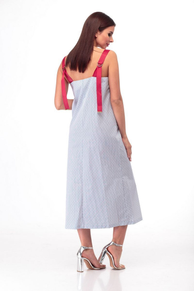 Сарафан летний белый мультиколор из хлопка с регулируемыми бретелями Anelli 719 светлый - фото 5