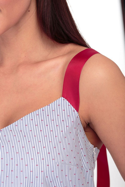 Сарафан летний белый мультиколор из хлопка с регулируемыми бретелями Anelli 719 светлый - фото 4