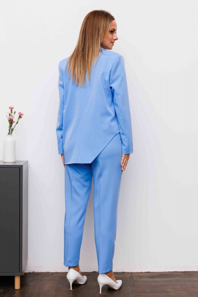 Комфортный жакет из текстиля в стиле casual AURA otd 1092 голубой - фото 4