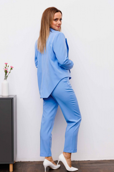 Комфортный жакет из текстиля в стиле casual AURA otd 1092 голубой - фото 3