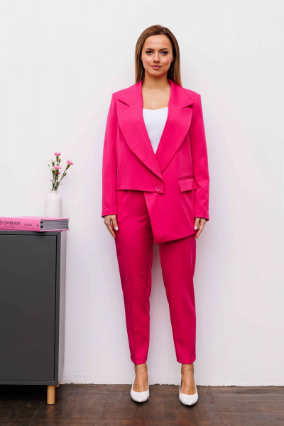 Жакет демисезонный в стиле на каждый день из текстиля AURA otd 1093 розовый - фото 3