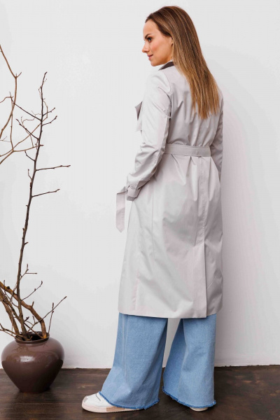Тренч AURA otd 7033 жемчужный - фото 6