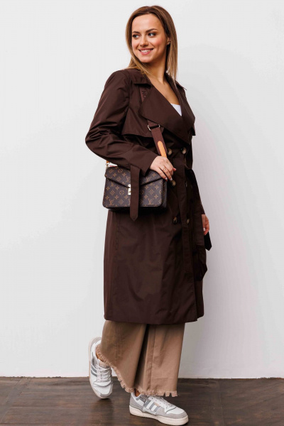 Тренч AURA otd 7034 шоколадный - фото 7