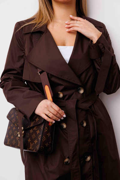 Тренч AURA otd 7034 шоколадный - фото 2