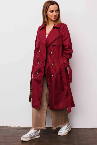 Тренч AURA otd 7035 марсала - фото 4