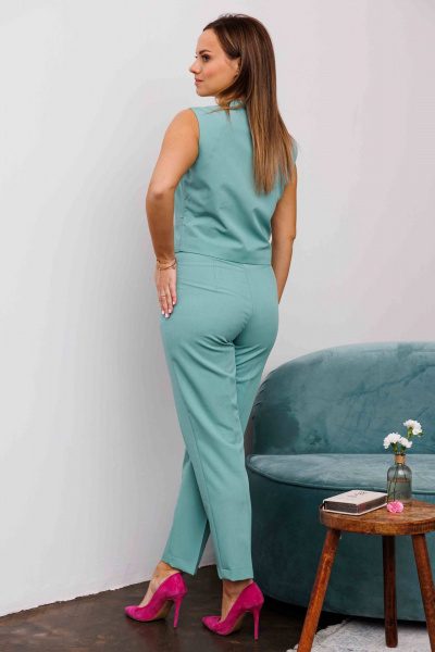 Брюки, жилет AURA otd 9199 шалфей - фото 9