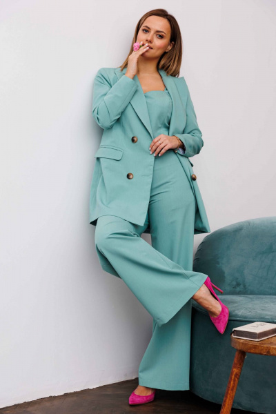 Брюки, жакет AURA otd 9203 шалфей - фото 3