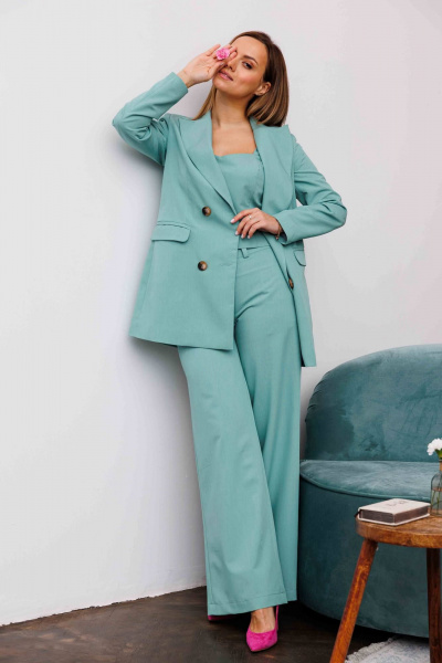 Брюки, жакет AURA otd 9203 шалфей - фото 2