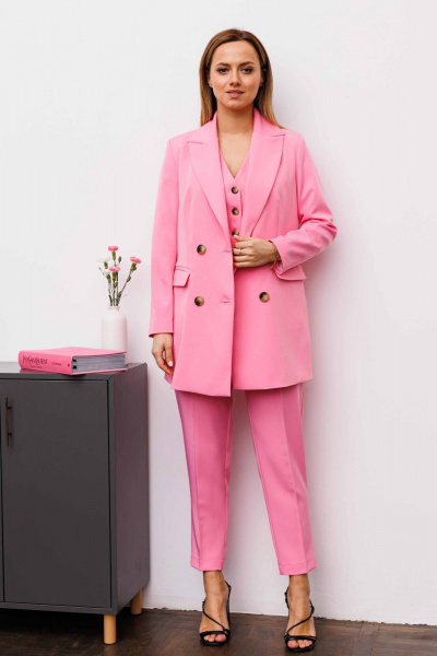 Брюки, жакет, жилет AURA otd 9214 розовый - фото 5