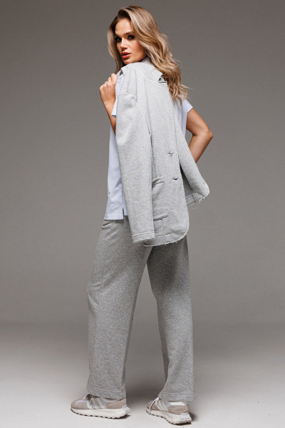 Деловой костюм: жакет и брюки из футера в стиле casual GO F3065/50-04.164-170 - фото 4