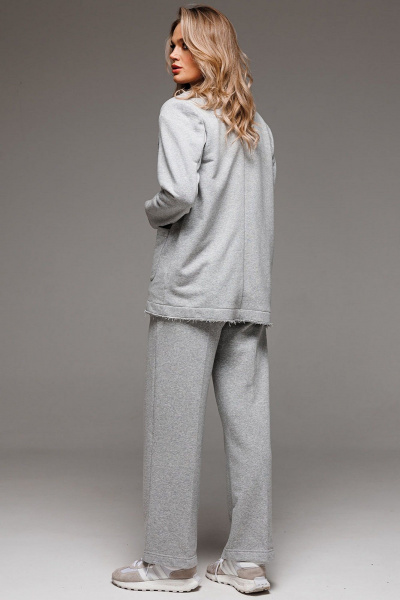 Костюм-двойка из футера с логотипом и открытыми швами GO F3065/50-04.170-176 - фото 5