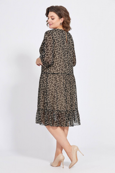 Платье из шифона с оборкой и горошком для романтичного образа Bazalini 4857 - фото 4