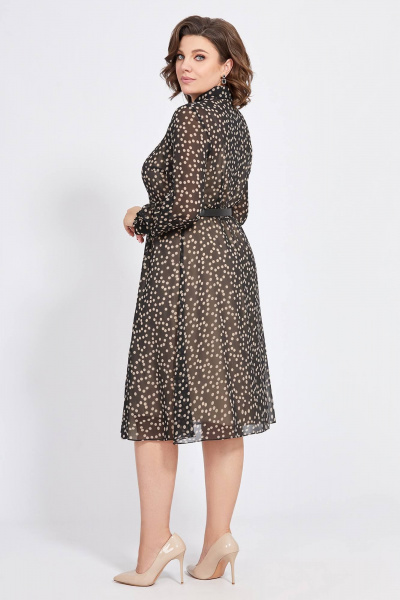 Платье-рубашка с принтом горох и поясом из шифона Bazalini 4888 - фото 3