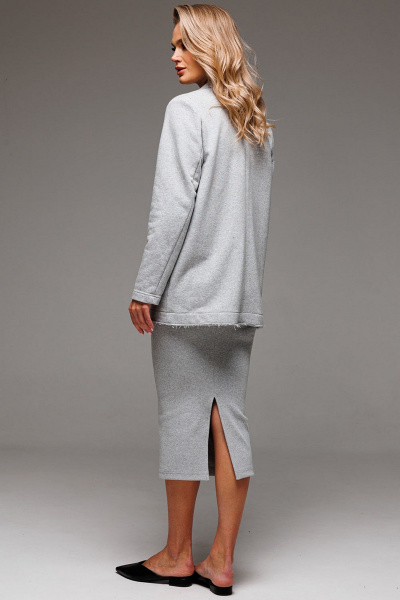 Костюм из трикотажа с лацканами и облегающей юбкой GO F7065/50-04.170-176 - фото 6