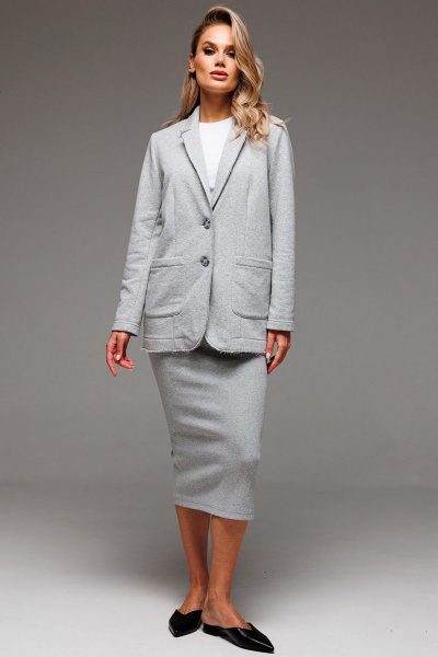 Костюм из трикотажа с лацканами и облегающей юбкой GO F7065/50-04.170-176 - фото 1