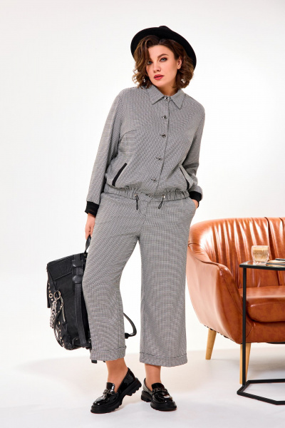 Демисезонный костюм из костюмной ткани брюки и жакет AGATTI 5230 - фото 1