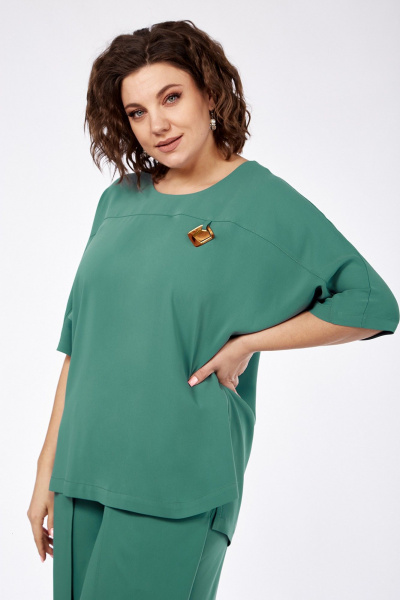 Демисезонный костюм из текстиля с широкими брюками и блузой Jurimex 3051 - фото 3