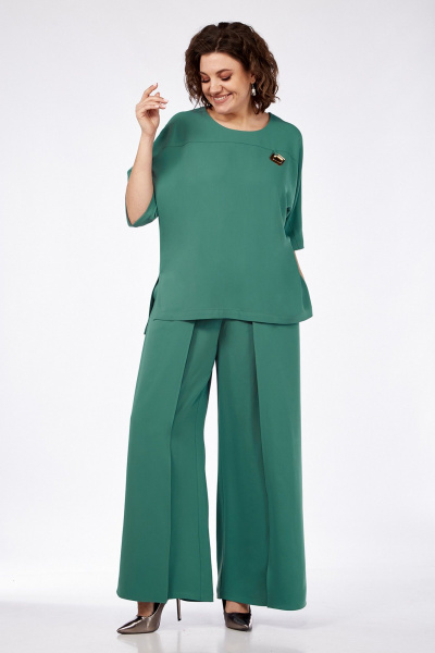 Демисезонный костюм из текстиля с широкими брюками и блузой Jurimex 3051 - фото 1