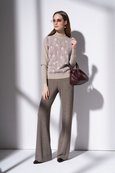 Джемпер Barbara Geratti С4034BG беж/розовый - фото 3