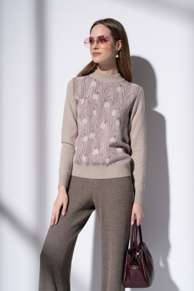 Джемпер Barbara Geratti С4034BG беж/розовый - фото 2