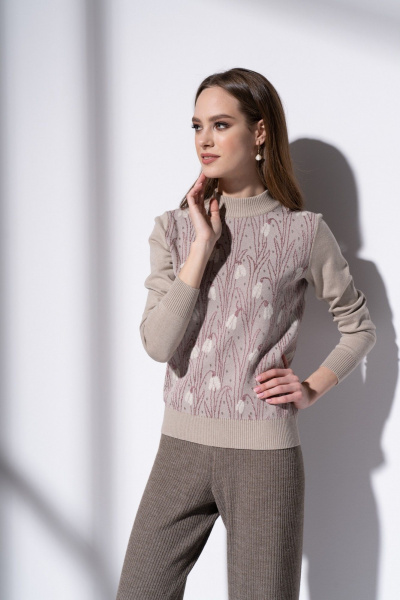 Джемпер Barbara Geratti С4034BG беж/розовый - фото 1