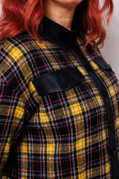 Брюки и рубашка состав из текстиля и экокожи Mubliz 132 желтый - фото 11