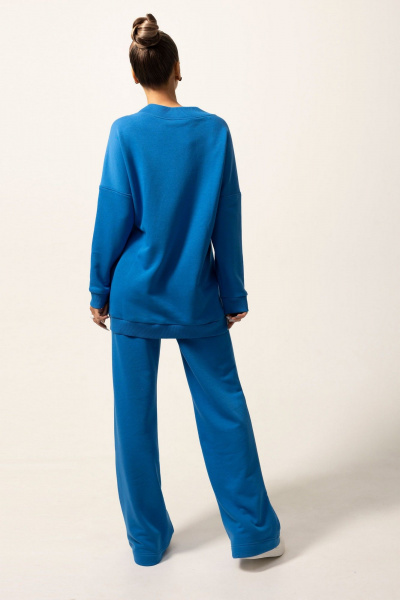 Спортивный свитшот оверсайз с V-образным вырезом Golden Valley 2348 синий - фото 4