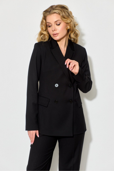 Черное платье прямого кроя из текстиля, универсальное Chumakova Fashion 111 черный - фото 3