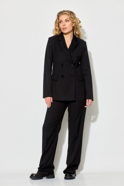 Черное платье прямого кроя из текстиля, универсальное Chumakova Fashion 111 черный - фото 2