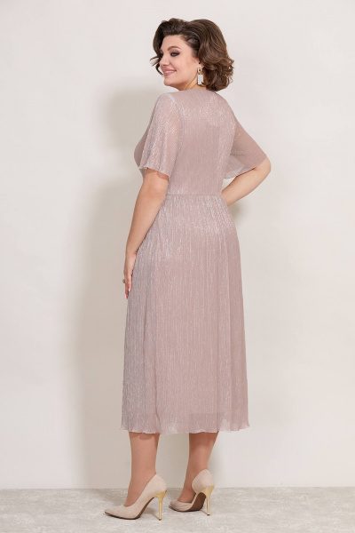 Розовое кружевное платье с фестонами, эффектное Mira Fashion 5392 - фото 2