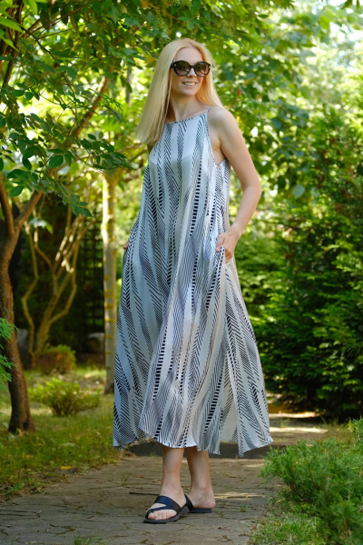 Платье Achosa 92 белый в иголки - фото 1