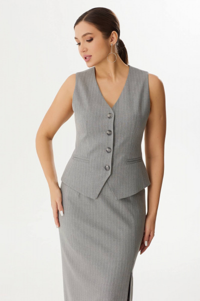 Жилет Elady 4326 светло-серый,полоска - фото 1