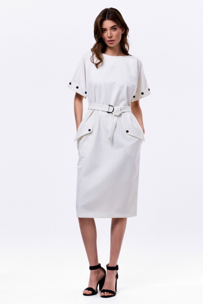 Платье KaVaRi 1072 молочный_полоска - фото 5