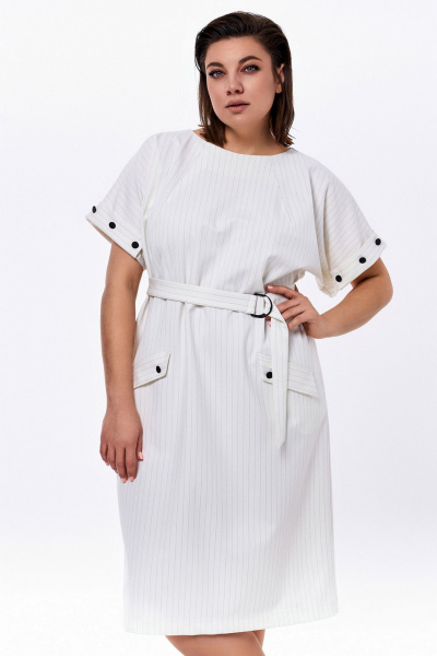 Платье KaVaRi 1072 молочный_полоска - фото 2