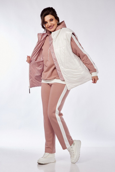 Брюки, жилет, худи Диомант 1917 пудра - фото 2