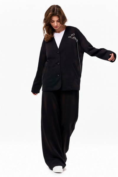 Брюки, кардиган KaVaRi 8018 черный - фото 1