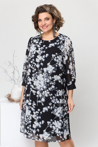 Платье Romanovich Style 1-2628 чёрный_белый - фото 4