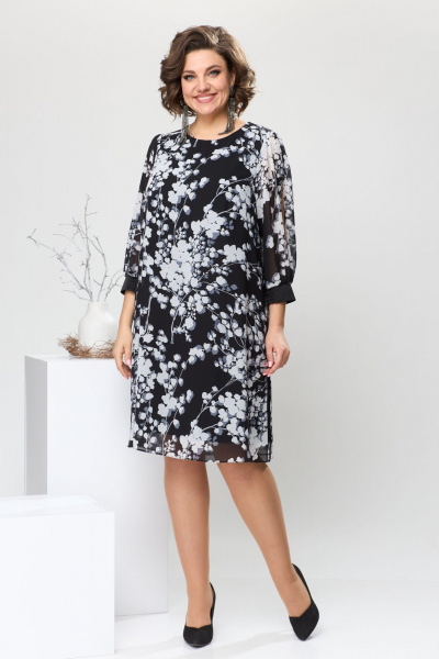 Платье Romanovich Style 1-2628 чёрный_белый - фото 1