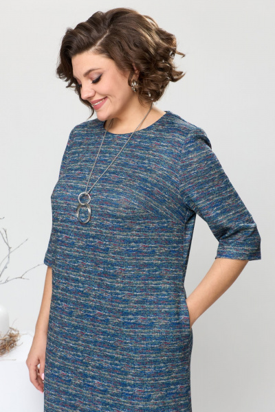 Платье Romanovich Style 1-2639 синий_меланж - фото 4
