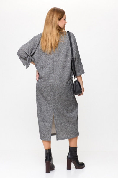 Платье футер с рельефными выточками и карманами Michel chic 2157 графит,блеск - фото 8