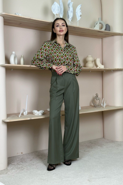 Блуза THE.WOMAN 0162 зеленый - фото 3