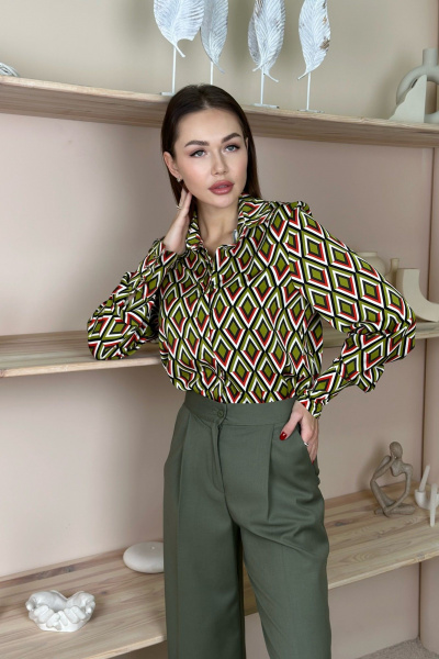 Блуза THE.WOMAN 0162 зеленый - фото 1