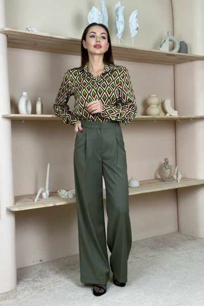 Блуза THE.WOMAN 0162 зеленый - фото 2