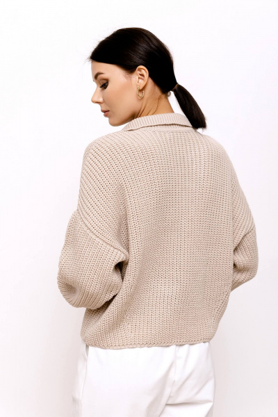 Джемпер вязаный с воротником рубашечного типа Romgil 690ПТЗ слоновая_кость - фото 2