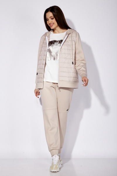 Костюм 2-ка бежевый с двусторонней курткой и брюками TAiER 1262 - фото 10