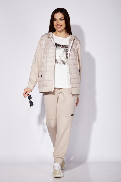 Костюм 2-ка бежевый с двусторонней курткой и брюками TAiER 1262 - фото 9