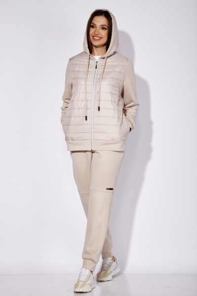 Костюм 2-ка бежевый с двусторонней курткой и брюками TAiER 1262 - фото 7
