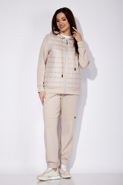 Костюм 2-ка бежевый с двусторонней курткой и брюками TAiER 1262 - фото 5