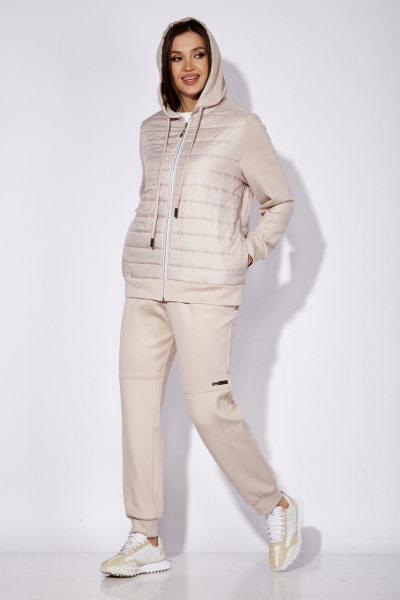 Костюм 2-ка бежевый с двусторонней курткой и брюками TAiER 1262 - фото 2